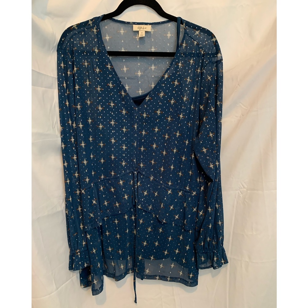 Style & Co. Deep Teal 2 layer blouse in 2x